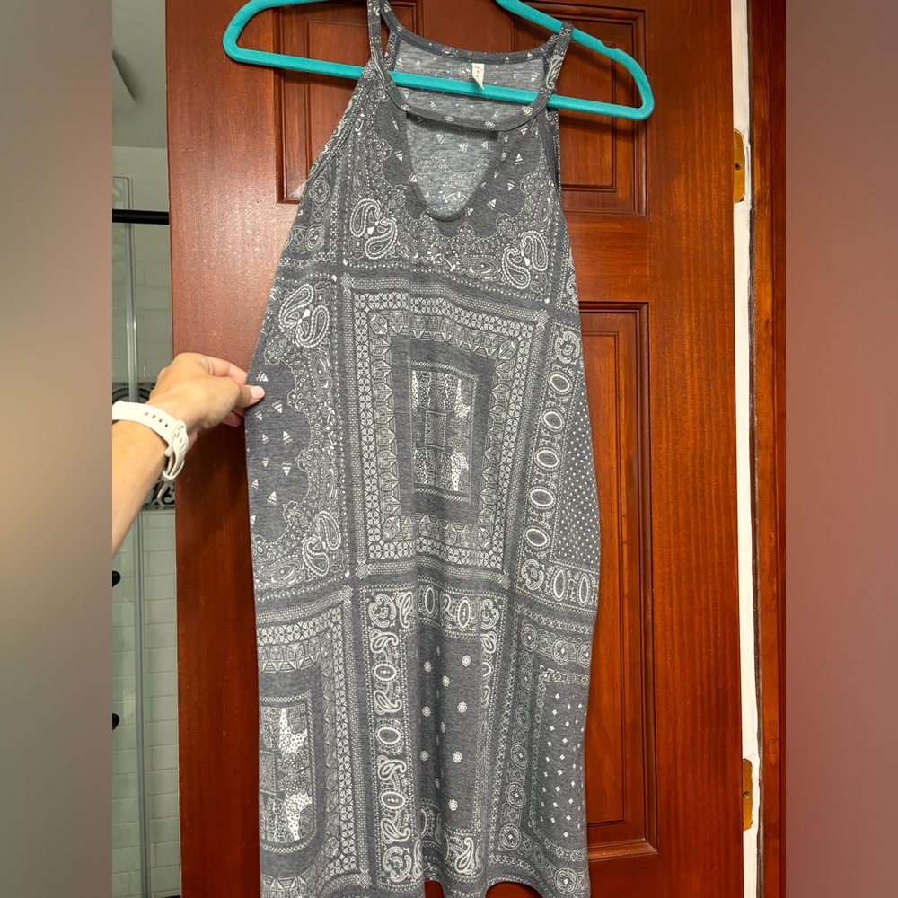 Gray Paisley Tank Dress